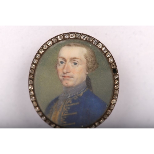 354 - 18TH-CENTURY OVAL PORTRAIT MINIATURE