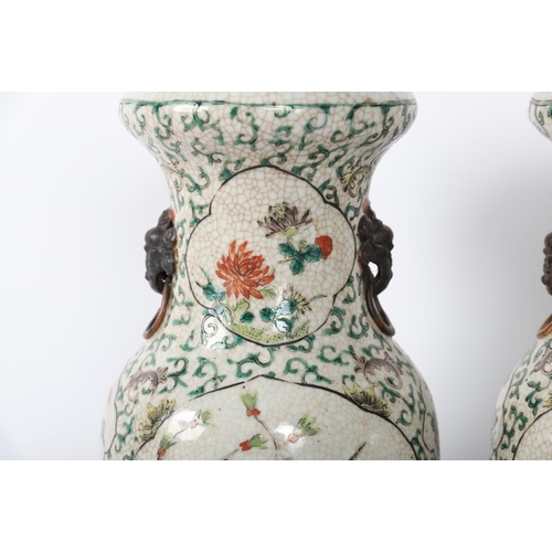 361 - PAIR OF CHINESE QING POLYCHROME VASES