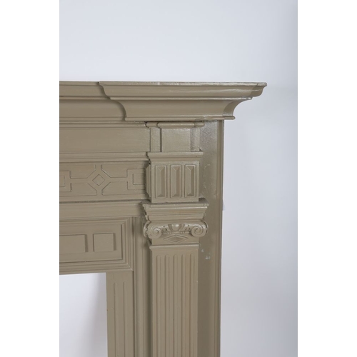 477 - 19TH-CENTURY PAINTED CHIPPENDALE CHIMNEY PIECE