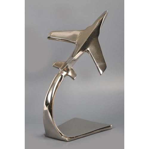 48 - CONTEMPORARY ALUMINIUM MODEL OF A JET PLANE