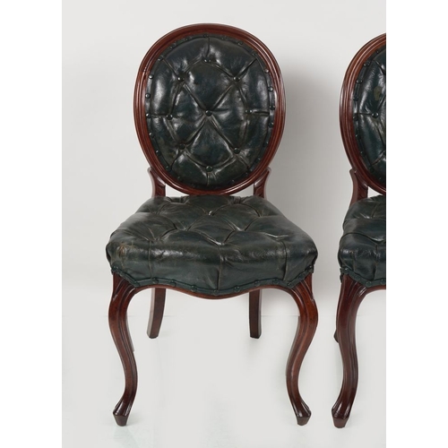 482 - SET SIX 19TH-CENTURY LEATHER LIBRARY CHAIRS