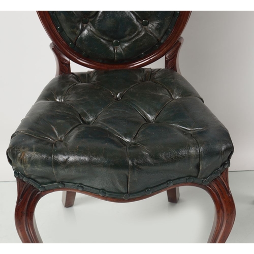 482 - SET SIX 19TH-CENTURY LEATHER LIBRARY CHAIRS