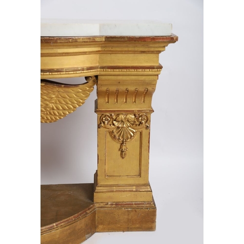 497 - 19TH-CENTURY CARVED GILTWOOD CONSOLE TABLE