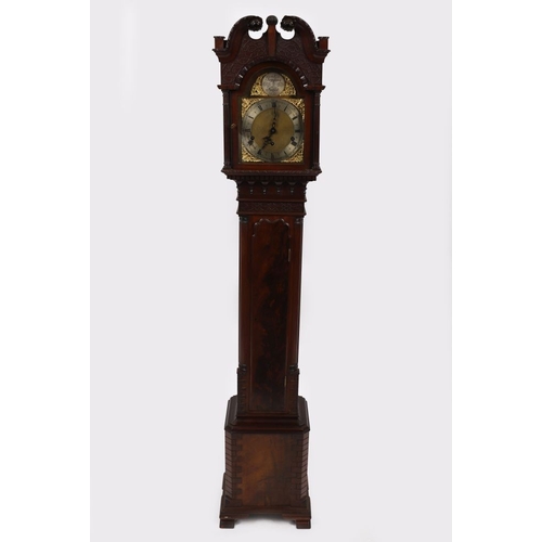 60 - EDWARDIAN MAHOGANY GRANDDAUGHTER CLOCK