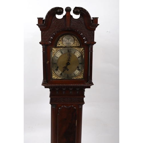 60 - EDWARDIAN MAHOGANY GRANDDAUGHTER CLOCK