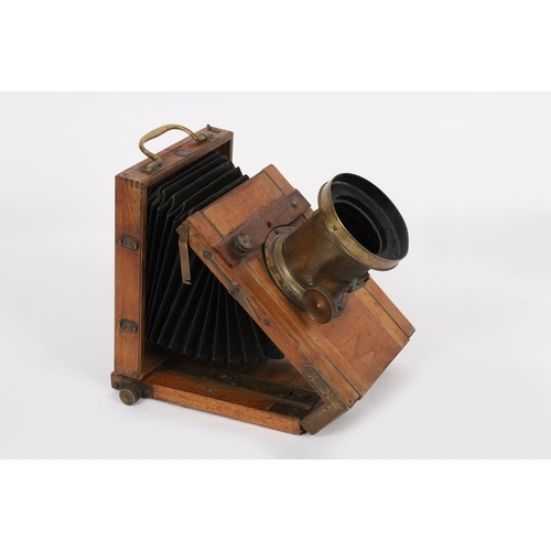 65 - MAHOGANY FOLDING CAMERA