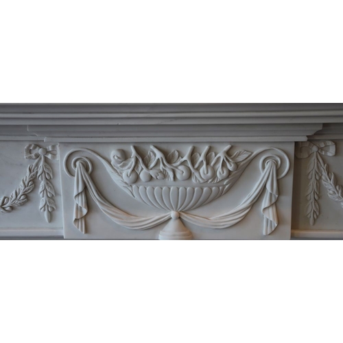 70 - LARGE STATUARY WHITE MARBLE CHIMNEY PIECE