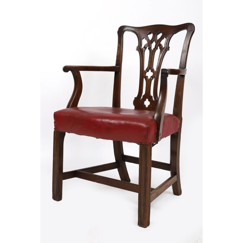 800 - GEORGE III MAHOGANY DESK CHAIR