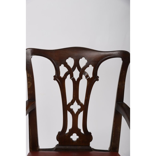 800 - GEORGE III MAHOGANY DESK CHAIR