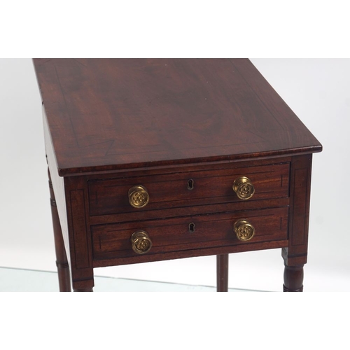 834 - WITHDRAWN REGENCY MAHOGANY & EBONY INLAID SIDE TABLE