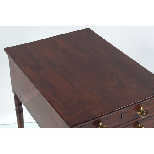 834 - WITHDRAWN REGENCY MAHOGANY & EBONY INLAID SIDE TABLE