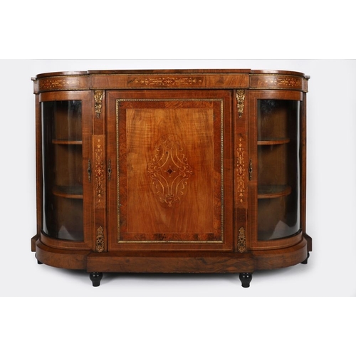 848 - 19TH-CENTURY WALNUT, MARQUETRY AND ORMOLU-MOUNTED CREDENZA