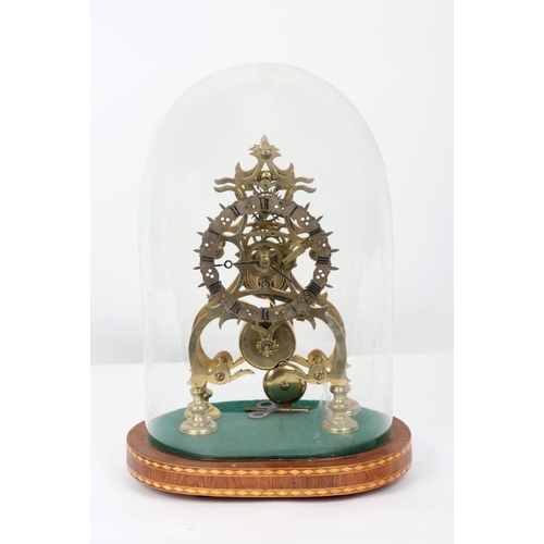 852 - 19TH-CENTURY BRASS SKELETON CLOCK