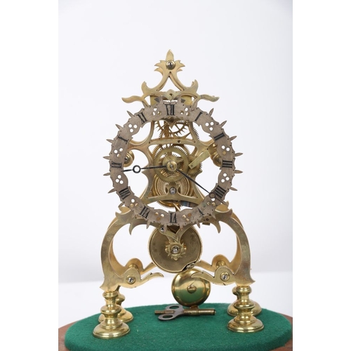 852 - 19TH-CENTURY BRASS SKELETON CLOCK