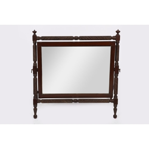 853 - GEORGIAN MAHOGANY CRUTCH MIRROR