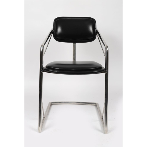 862 - DESIGNER CHROME AND LEATHER DESK CHAIR