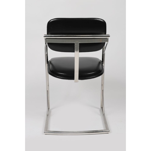 862 - DESIGNER CHROME AND LEATHER DESK CHAIR