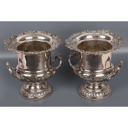 89 - PAIR OF ANTIQUE SHEFFIELD-PLATED WINE COOLERS