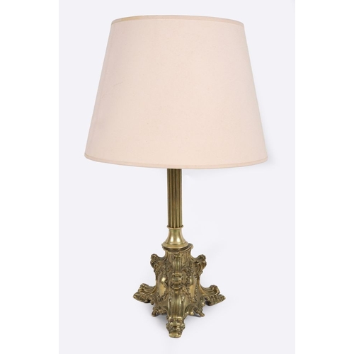 98 - 19TH-CENTURY BRASS TABLE LAMP