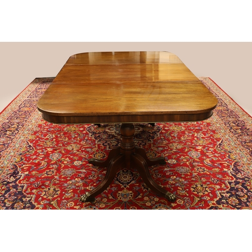 105 - REGENCY PERIOD 2-PILLAR MAHOGANY DINING TABLE