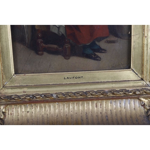 234 - A. LAUFONT, SEATED GIRL WITH DRAWING