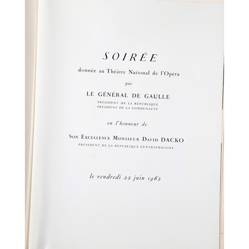 107 - IMPORTANT FRENCH OFFICIAL FIFTH REPUBLIC PRESIDENTIAL SOIRÉE PROGRAMME — THÉÂTRE NATIONAL DE L'OPÉRA