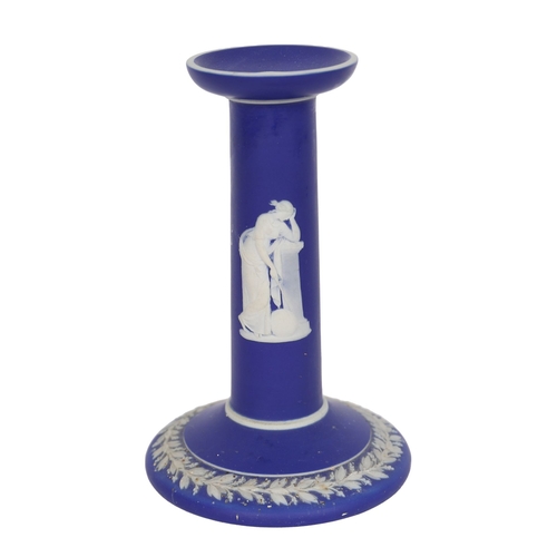188 - WEDGWOOD JASPER BLUE CANDLESTICK