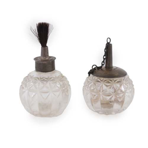 73 - A PAIR OF SILVER-MOUNTED CUT-CRYSTAL PERFUME FLASKS, LATE 19TH CENTURY