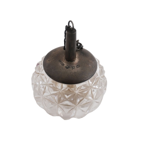 73 - A PAIR OF SILVER-MOUNTED CUT-CRYSTAL PERFUME FLASKS, LATE 19TH CENTURY