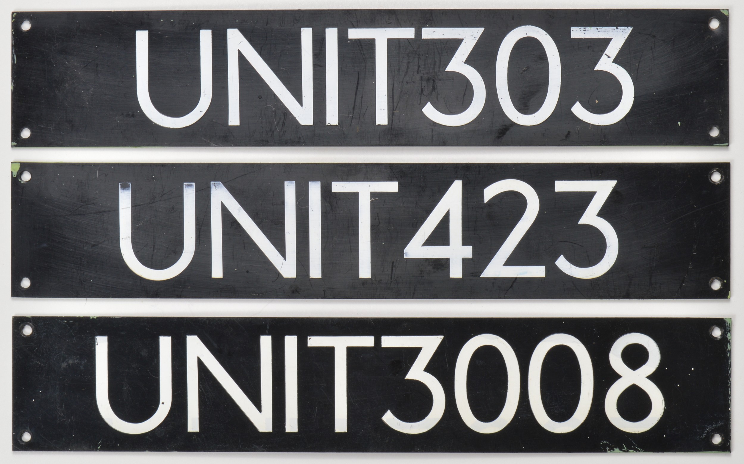 Multiple unit plastic cab plates, UNIT303, UNIT423 and UNIT3008. 303 ...