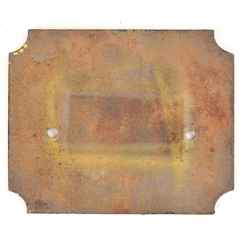 80 - Midland Railway Signalling Department cast iron sign M.R.S.D MAKERS DERBY 1854, 6 3/4 x 5 1/2 inches... 