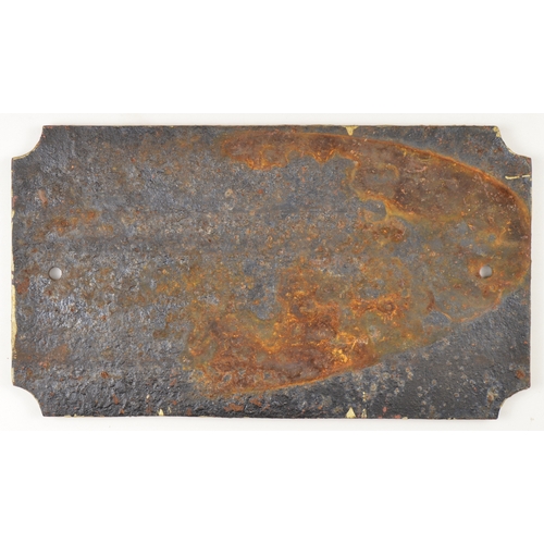 114 - LILLESHALL Co ENGINEERS SHROPSHIRE 1877, cast iron plate, 11 3/4 x 6 3/4 inches. Shipping band - B.