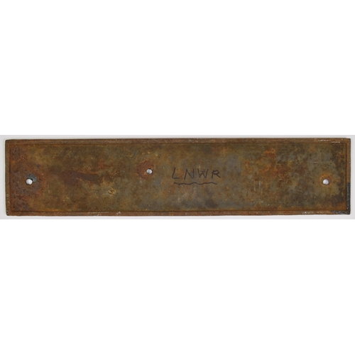 113 - London & North Western Railway crane plate, cast iron, 23 x 5 inches. Shipping band - D.