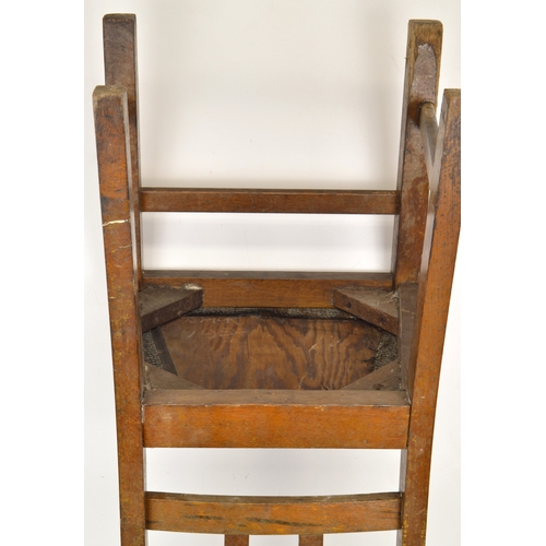 116 - Chair, British Railways wooden from an office, BR carved into the back rail, grey/ black fabric, wit... 