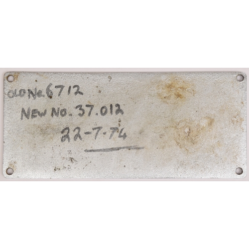 242 - Worksplate, THE ENGLISH ELECTRIC COMPANY LIMITED LONDON No 2873/ D589 1961 THE VULCAN FOUNDRY LTD LO... 