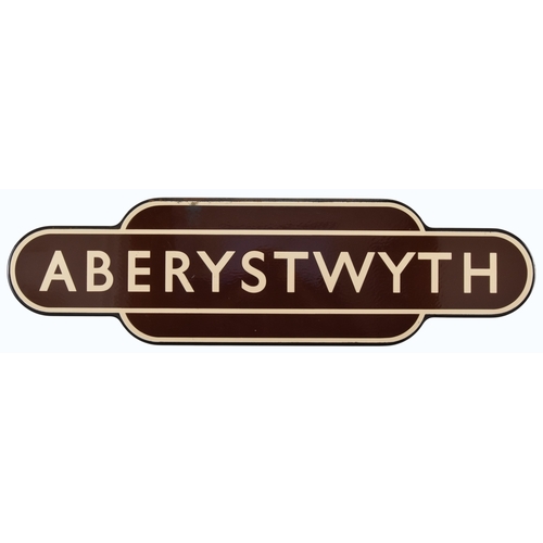 284 - Totem, enamel, British Railways Western Region, F/F, ABERYSTWYTH, from the famous Welsh seaside loca... 
