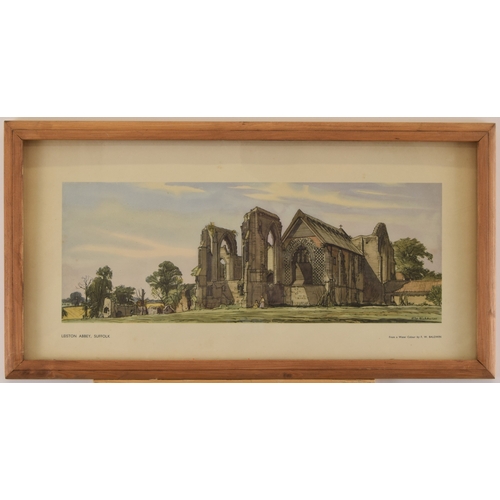 281 - Carriage print, LEISTON ABBEY, SUFFOLK, by F W Baldwin, framed and glazed in modern frame, 21 x 11 i... 