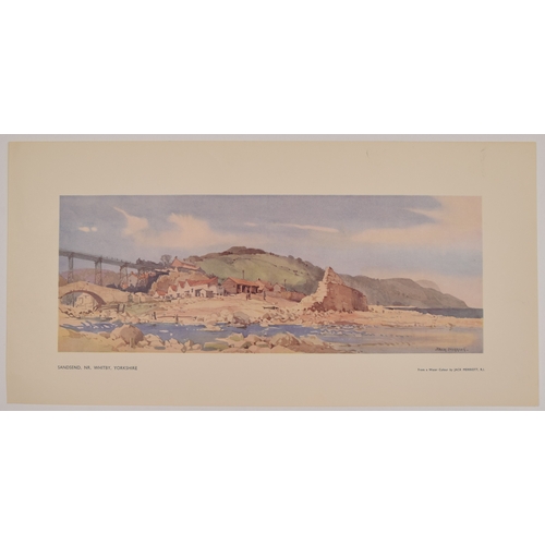 263 - Carriage print, SANDSEND, NR. WHITBY, YORKSHIRE, by Jack Merriot, unframed, 20 x 10 inches. Shipping... 