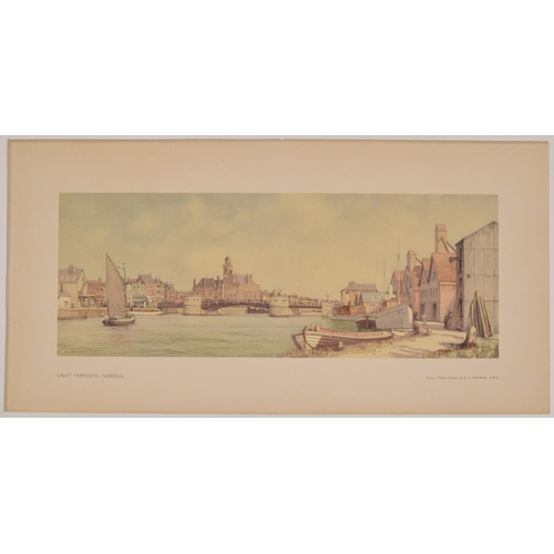 286 - Carriage print, GREAT YARMOUTH. NORFOLK, by E T Holding, unframed, 20 x 10 inches. Shipping band - A... 