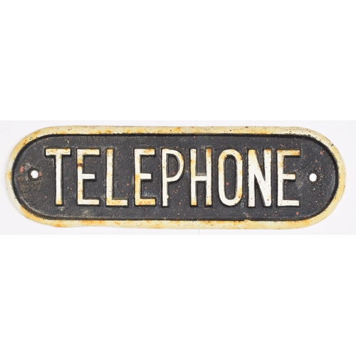 241 - Door plate, London & North Eastern Railway, TELEPHONE, face and reverse repainted, cast iron, 11... 