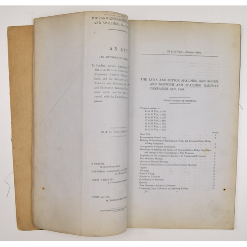 303 - Ephemera, Midland & Eastern Lynn, Sutton, Spalding, Bourn and Norwich, Spalding Railway Coys Act... 