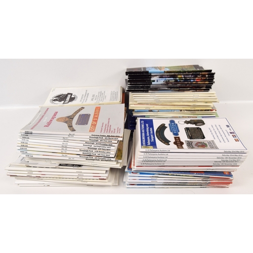 242 - Books, approx. 111 railwayana historical auction catalogues; GCR x 9, GWRA x 20, Talisman x 49, Shef... 