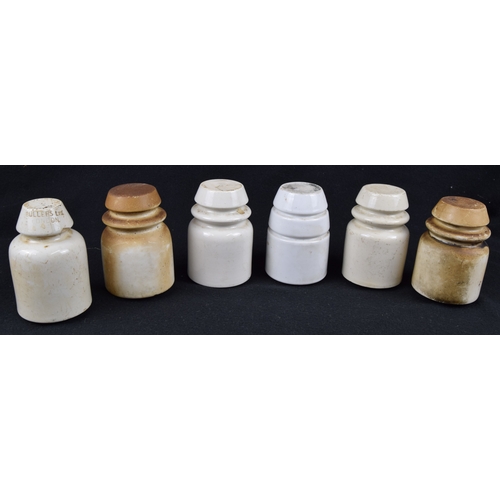 240 - Miscellaneous lot, 6x telegraph insulators; 5x Lancashire & Yorkshire Railway, one manufactured ... 
