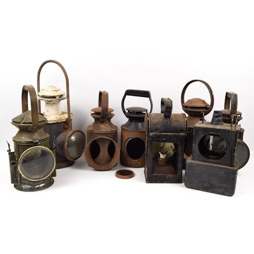 276 - Selection of lamps for spare or repairs, including remains of a eastern pattern headlamp. Shipping b... 