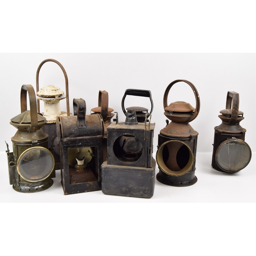 276 - Selection of lamps for spare or repairs, including remains of a eastern pattern headlamp. Shipping b... 