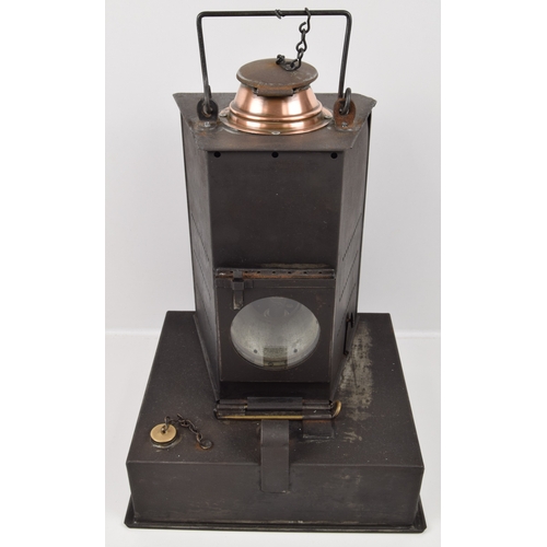309 - Southern Railway pattern interior lamp. Nicely restored, 16 inches tall. Shipping - collection only.