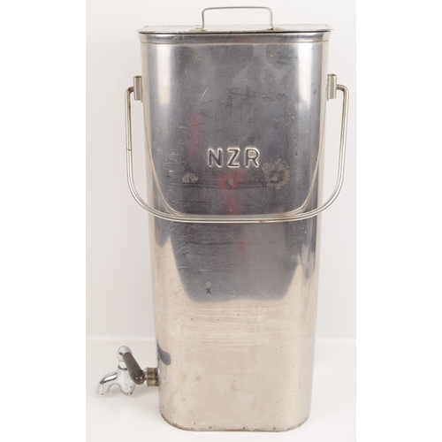 271 - Miscellaneous lot, New Zealand Railway stainless water carrier, as used by the p-way crews, 19 inche... 