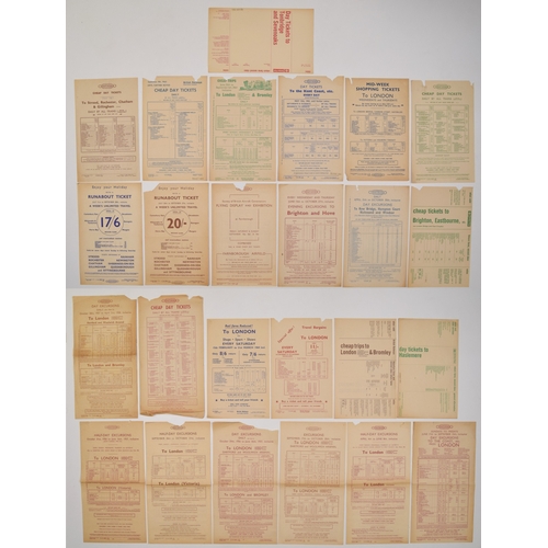 256 - Ephemera, 25x British Railway Southern Region handbills. Shipping band - A.