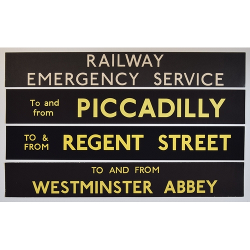 287 - London Transport 4x paper bus destination slips; To and from PICCADILLY, TO AND FROM REGENT STREET, ... 