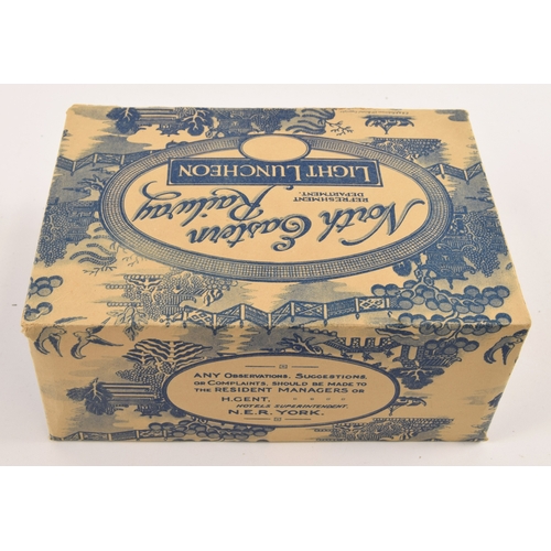 278 - Catering & Hotel, North Eastern Railway refreshment department light luncheon cardboard box, an ... 